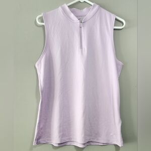 Nike Dri-FIT Sleeveless Half Zip Athletic Top Lavender Size Large